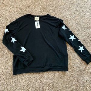 Black Tristan Star Sweatshirt Size Medium - NWT